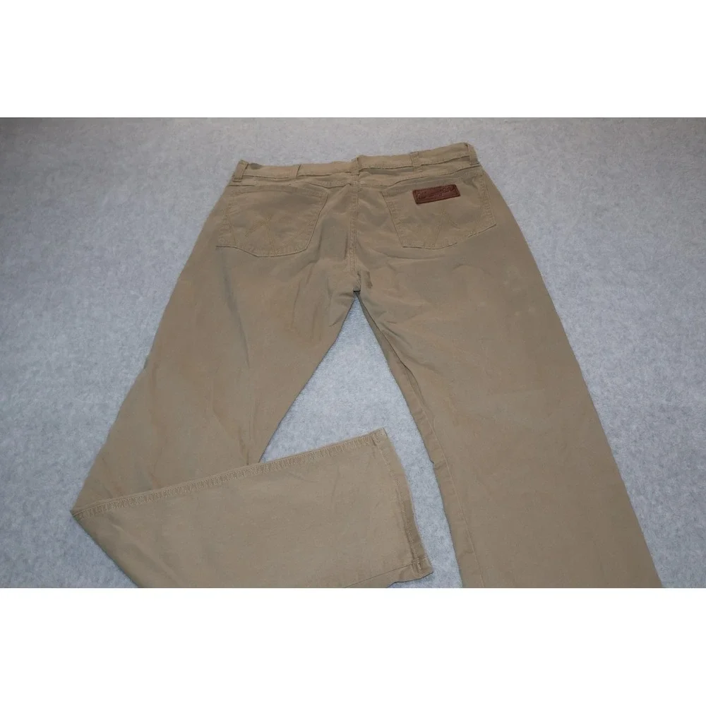 Wrangler Western Retro Slim Straight Men 32x34 Tan Chino Pants Cowboy